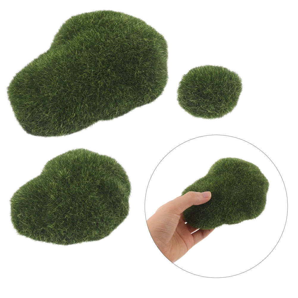 6Pcs Artificial Moss Stone Rocks Decorative Faux Moss for Decor