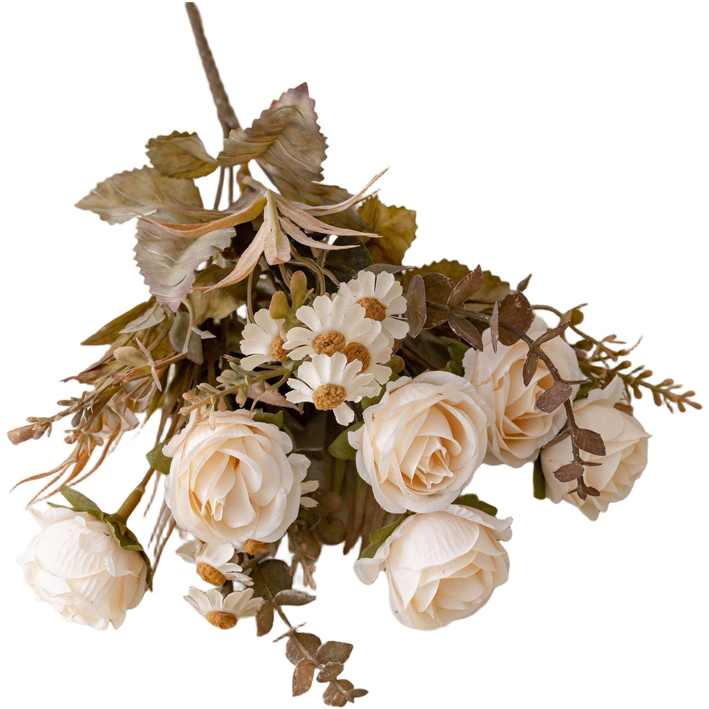 6 Stems Artificial Rose Bouquet for Wedding Centerpieces and Home Decoration
