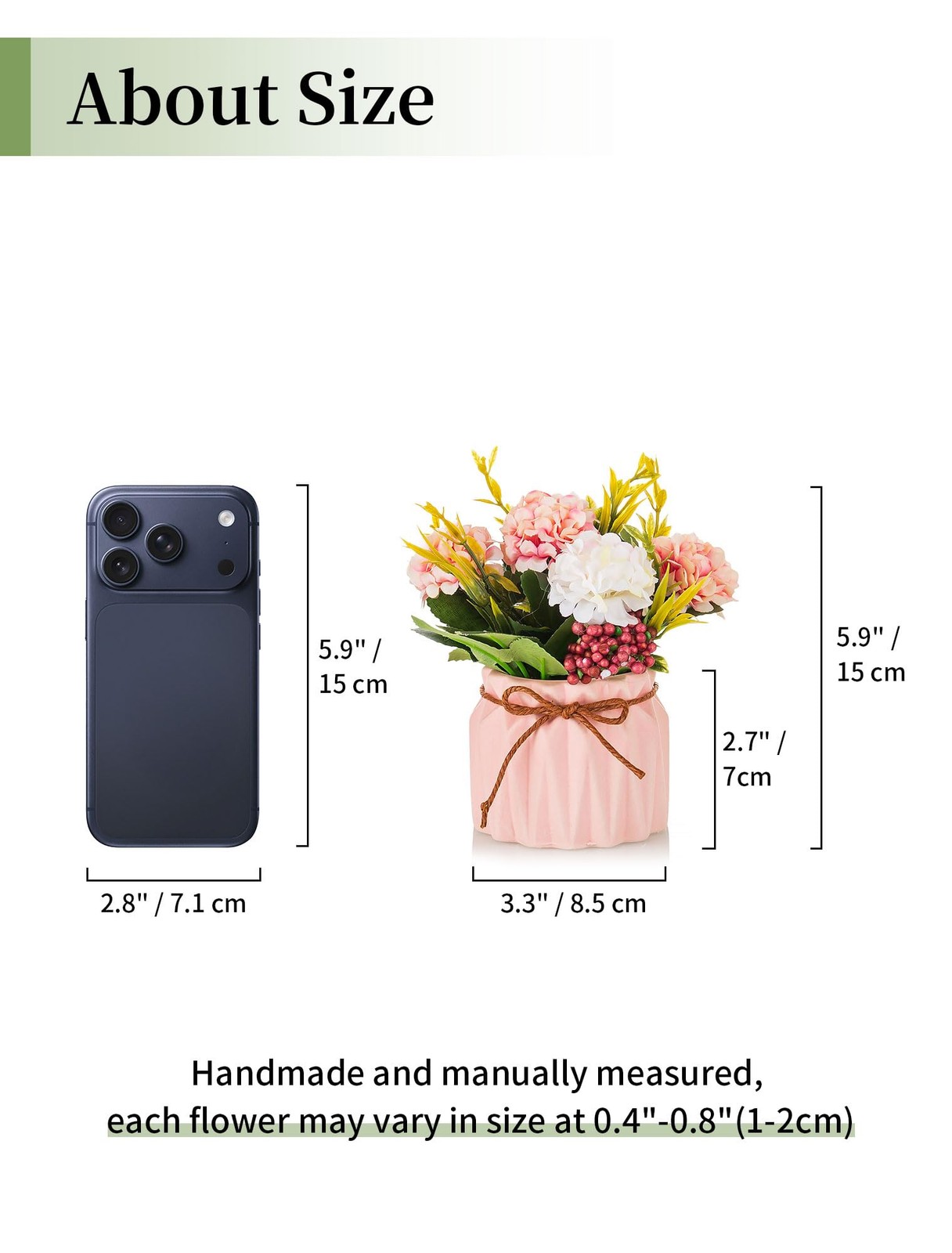 BLOSMON Fake Flowers in Vase for Centerpieces 4 PCS 5.9 Inch Small Artificial…