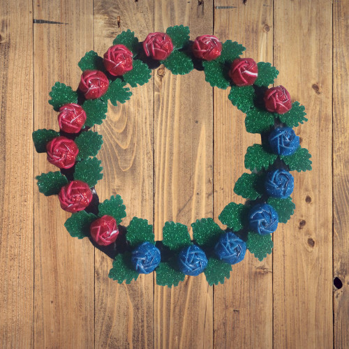 DIY Glitter Foam Rose Flowers Wall Hanging Cardboard Hand Made Home Decor Craft