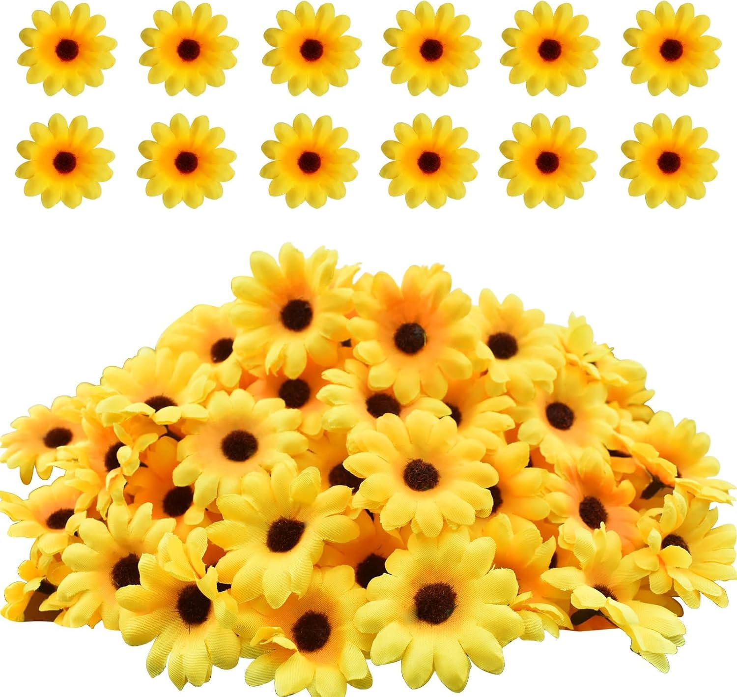 120Pcs Silk Artificial Gerbera Daisy Heads, 1.5 Inch Fabric Fake Chrysanthemum