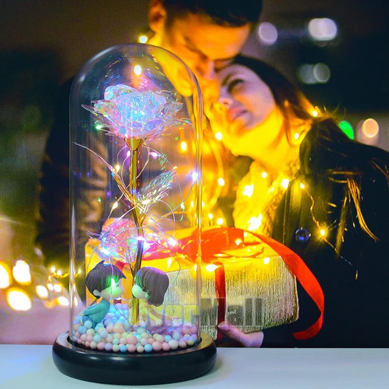 Eternal Enchanted Galaxy Rose in Glass LED Flower Christmas Gifts for Her Womens