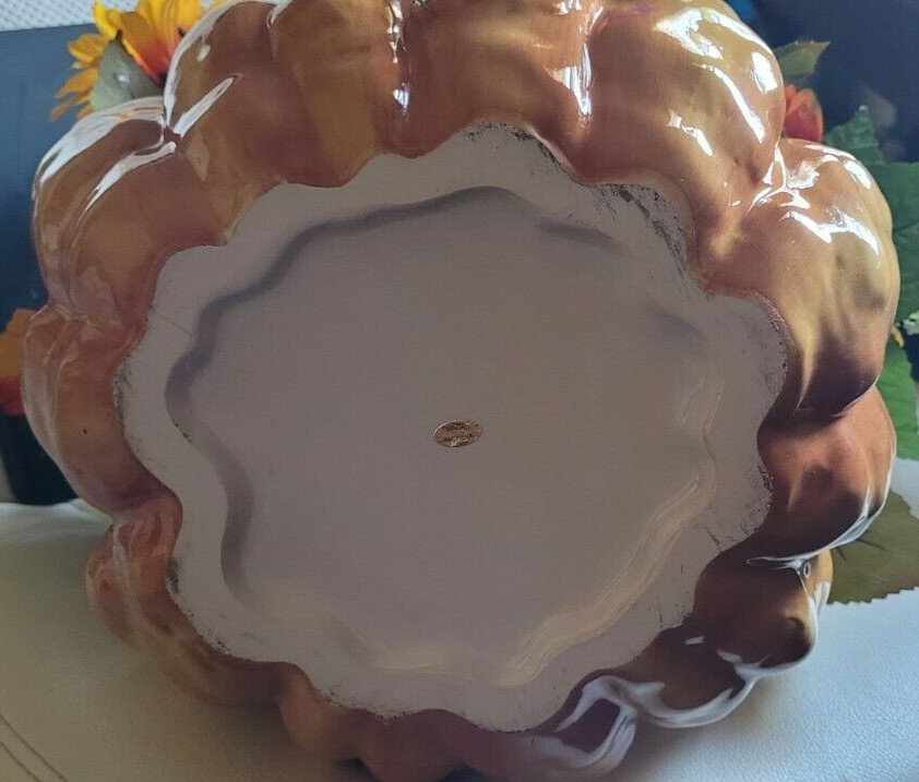 Fall Centerpiece Sunflowers Cattails Ceramic Pumpkin Flowers Tabletop Decoration