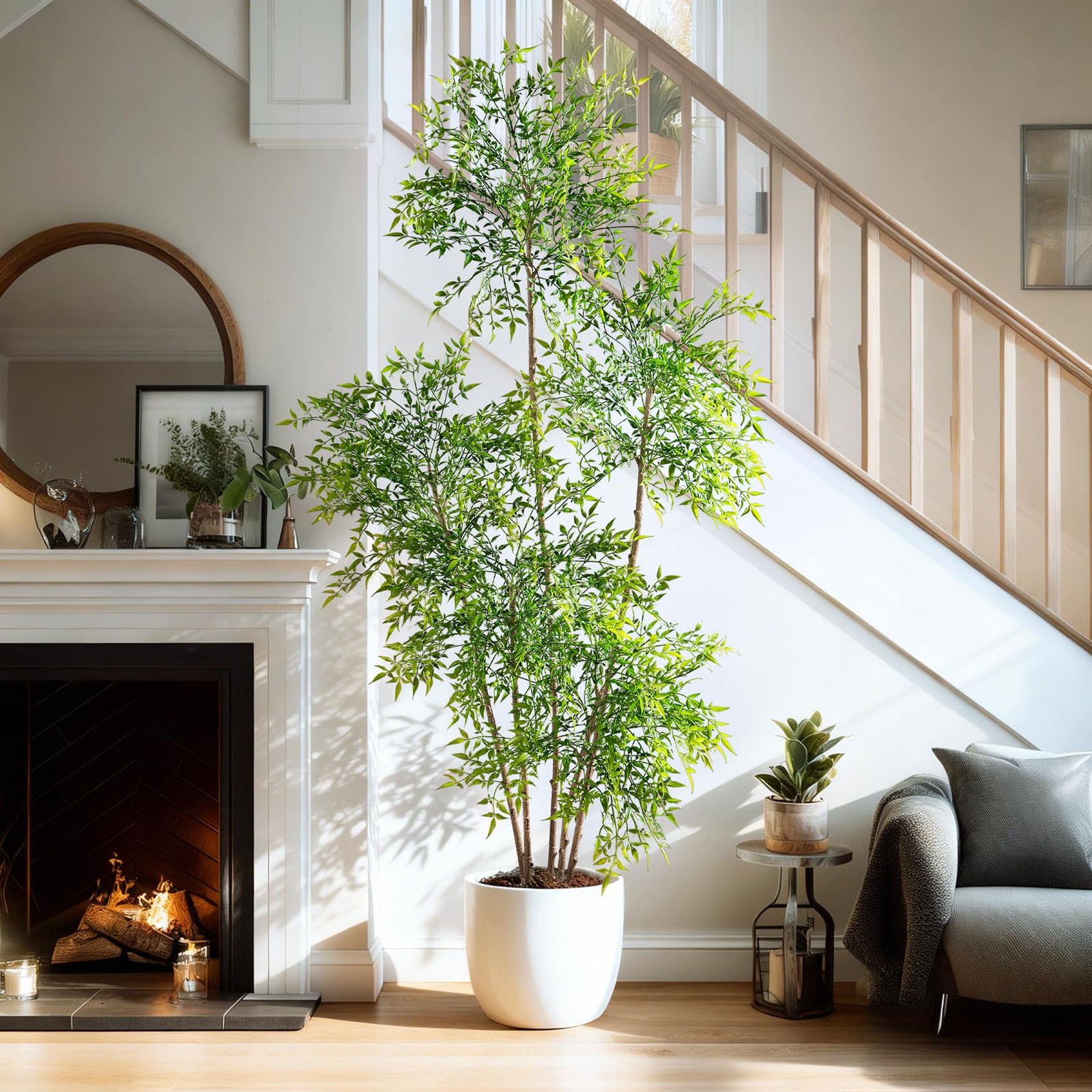Faux Bamboo Plant Artificial Nandina Tree 7.2FT Artificial Plants Realistic 9…