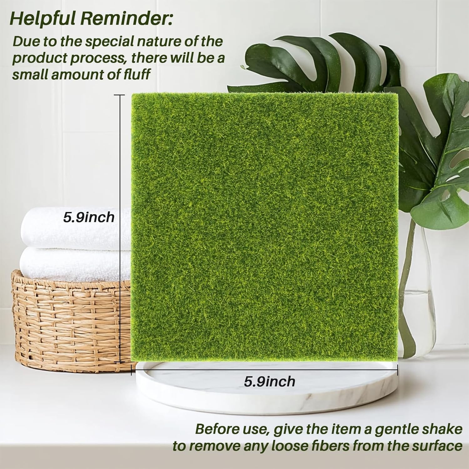 6PCS Artificial Grass Mats 5.9″x5.9″ for Crafts, Fairy Garden,Decor, Grass Faux