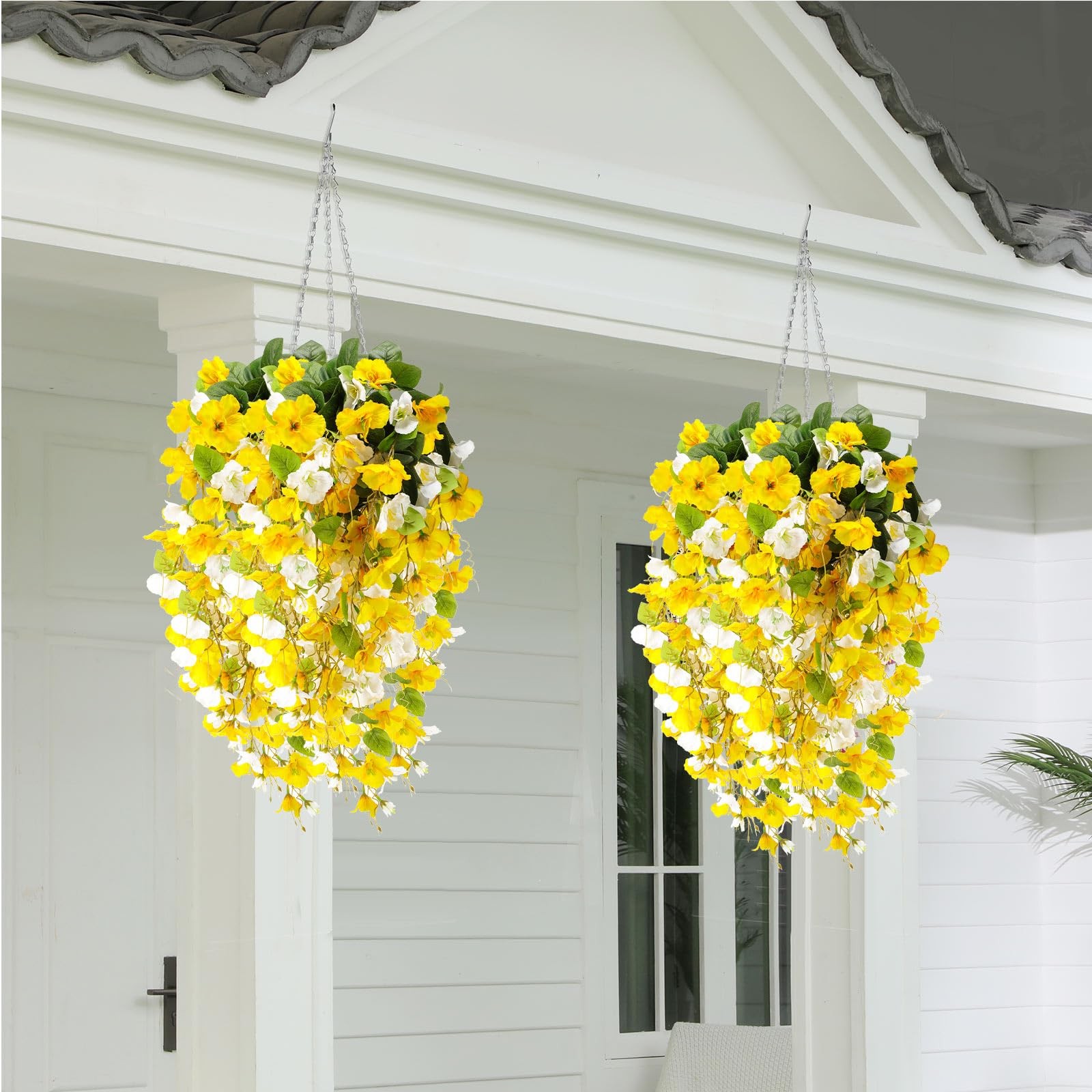 8 Pcs Artificial Hibiscus Flowers for Outdoors Spring Summer Decor Fake Hangi…