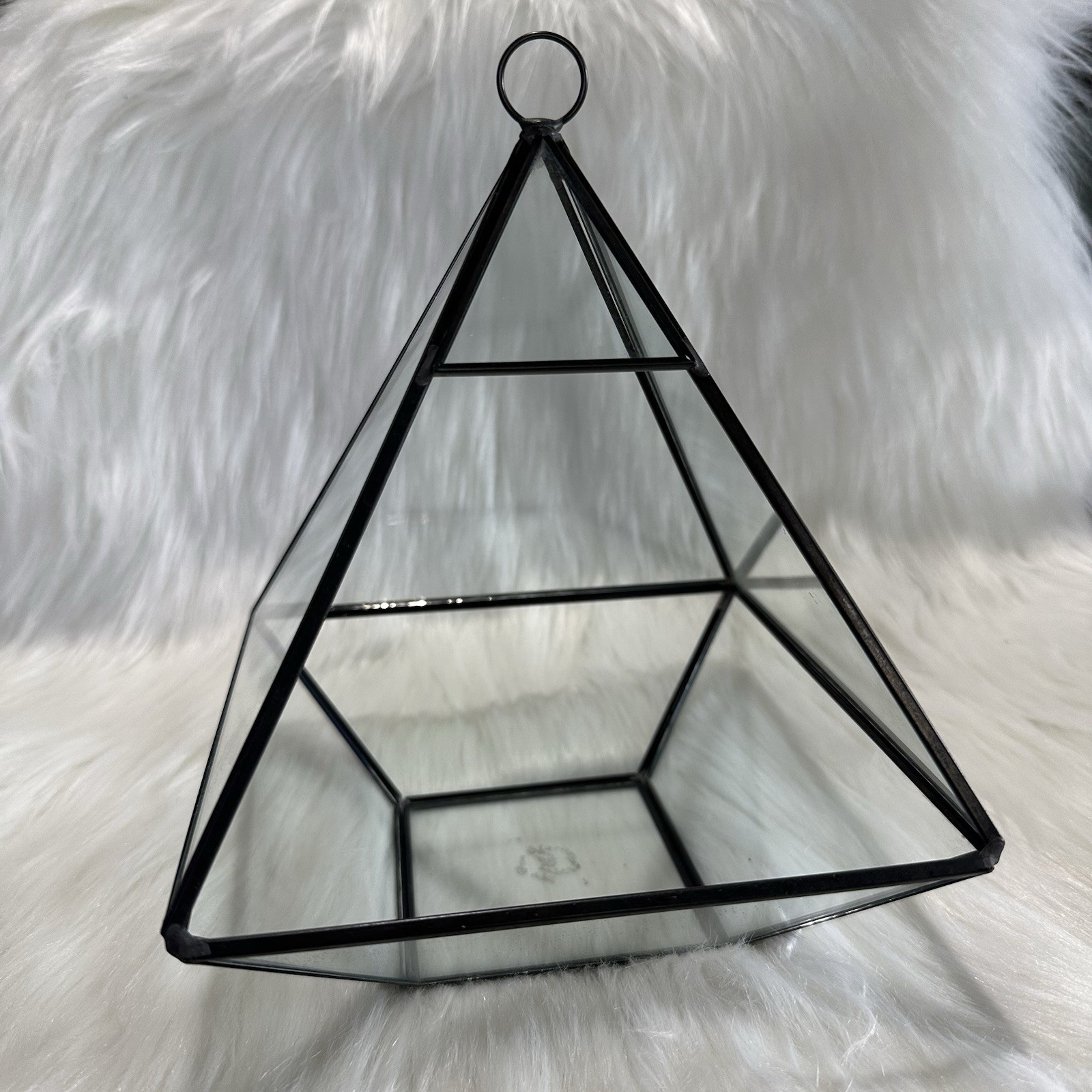 Pyramid Glass Geometric Terrarium Box Hanging/Tabletop Planter Succulents 8in