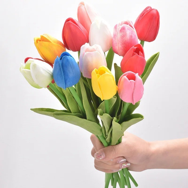 Real Touch Artificial Tulips Bridal Home Wedding Party Festival Decor USA-10 PCS