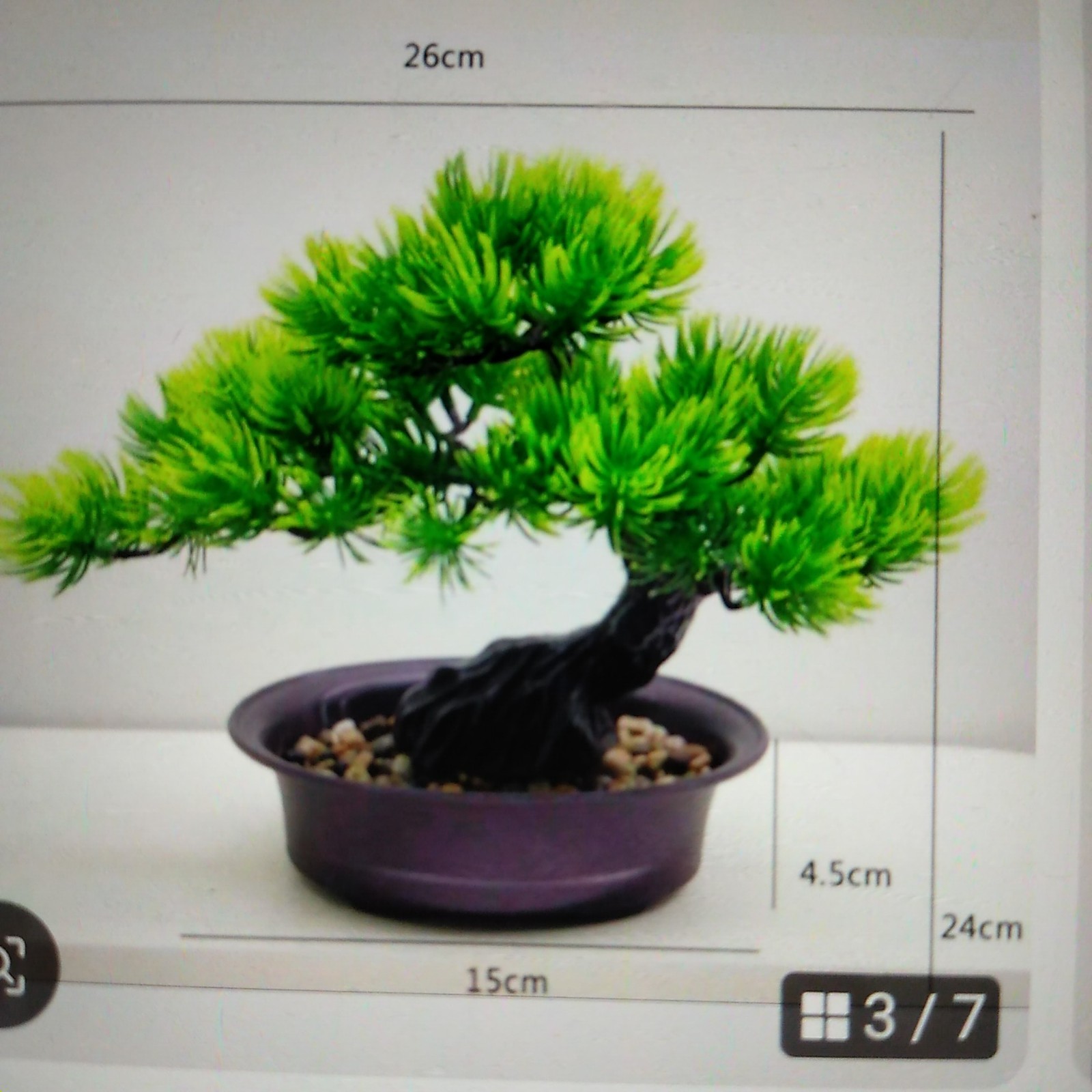Artificial greenery inspired by the traditional Japanese craft, “bonsai.”pine