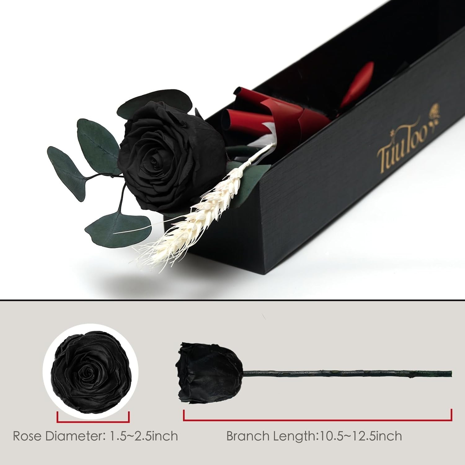 Delicate Black Preserved Roses Gift Box – Perfect for Anniversaries & Birthdays