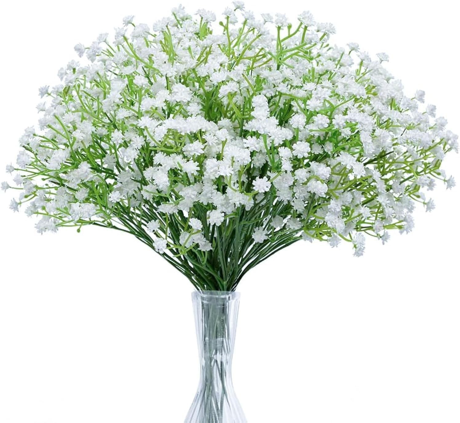 15 Pcs Baby’s Breath Artificial, Gypsophila Bulk Real Touch Decor