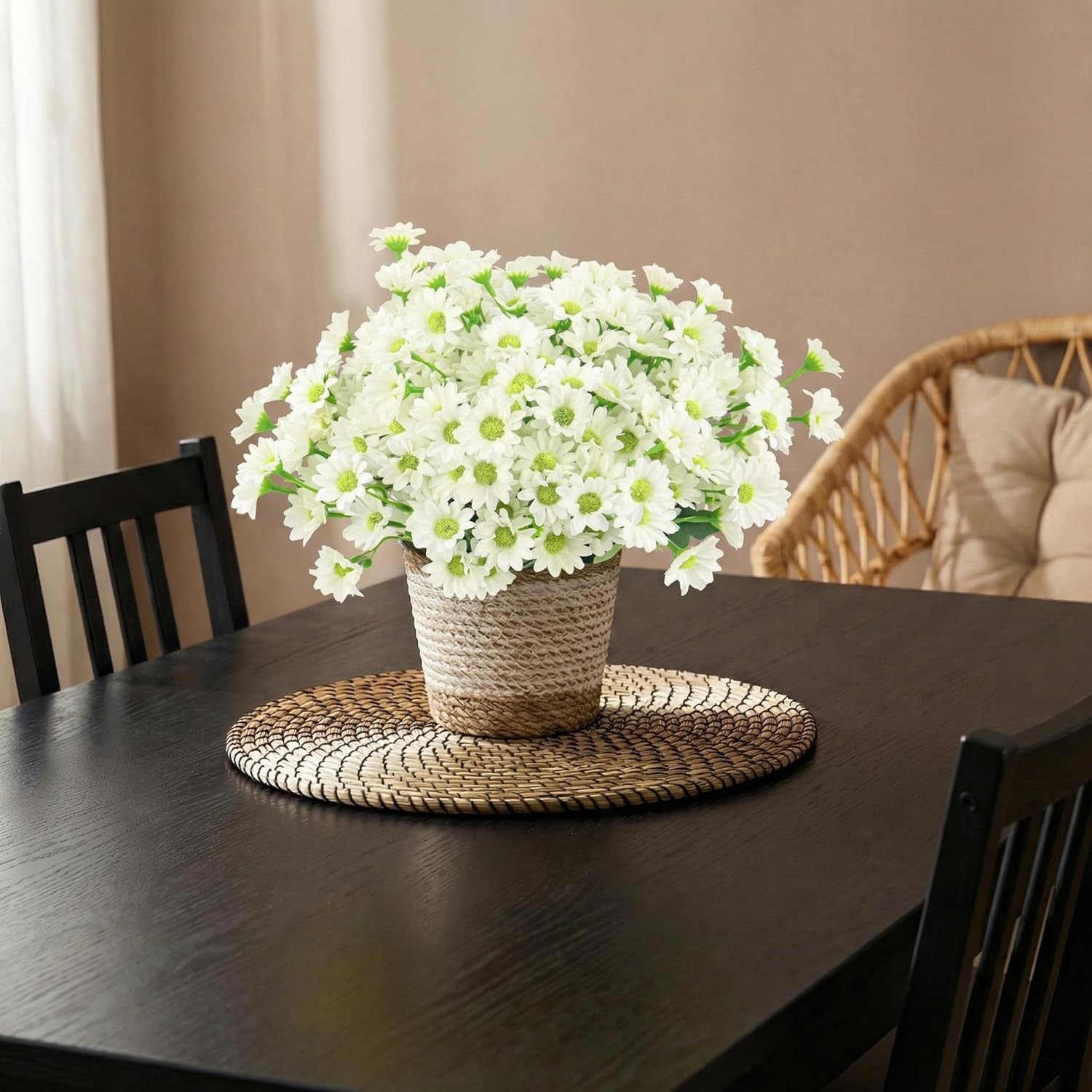 12 Bundles Artificial Daisy Flowers Outdoor Fake Plants Garden Decoration