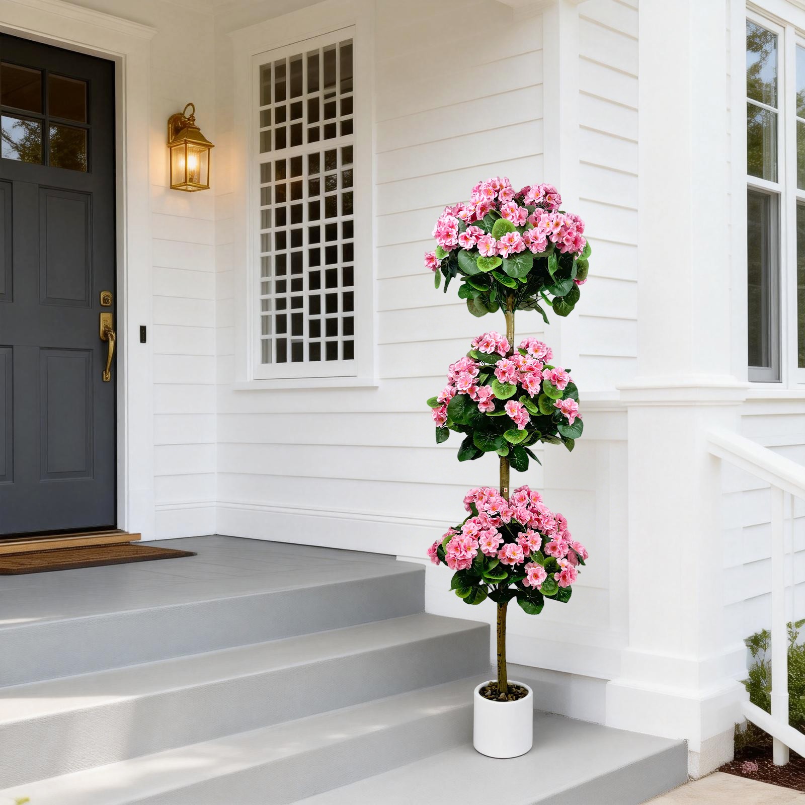 5 FT Artificial Hydrangea Tree- Large Faux Hydrangea Plants Indoor Outdoor Pink