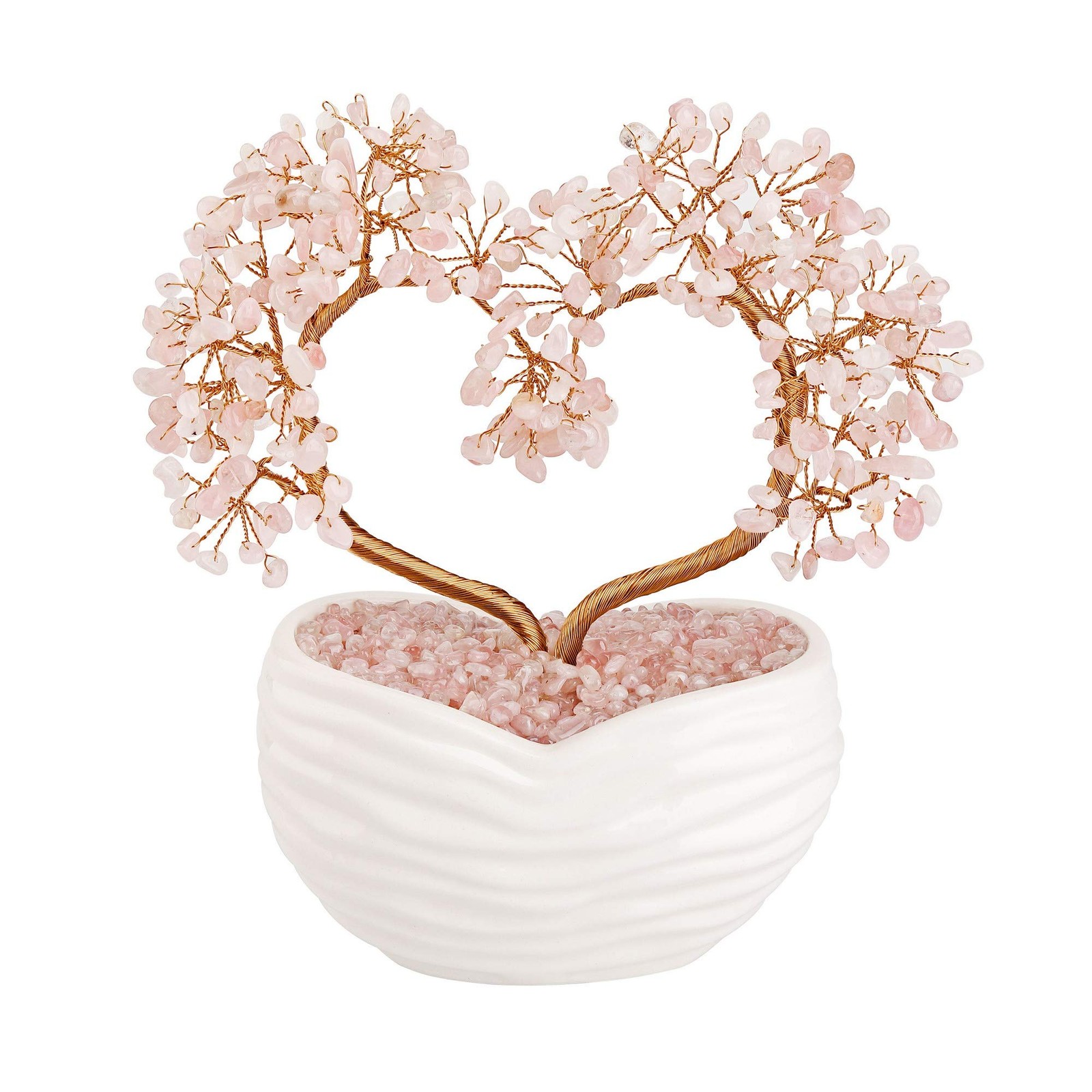 Rose Quartz Healing Crystals Heart Money Tree Reiki Gemstones Pink Quartz Bon…