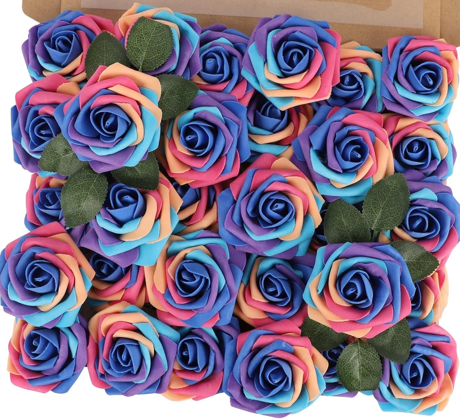 Rainbow Foam Roses – 30PCS Bridal Bouquet Flowers