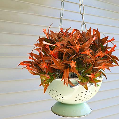 6 Pcs Artificial Morning Glory Shrubs Bushes Outdoor Plants for Porch Box