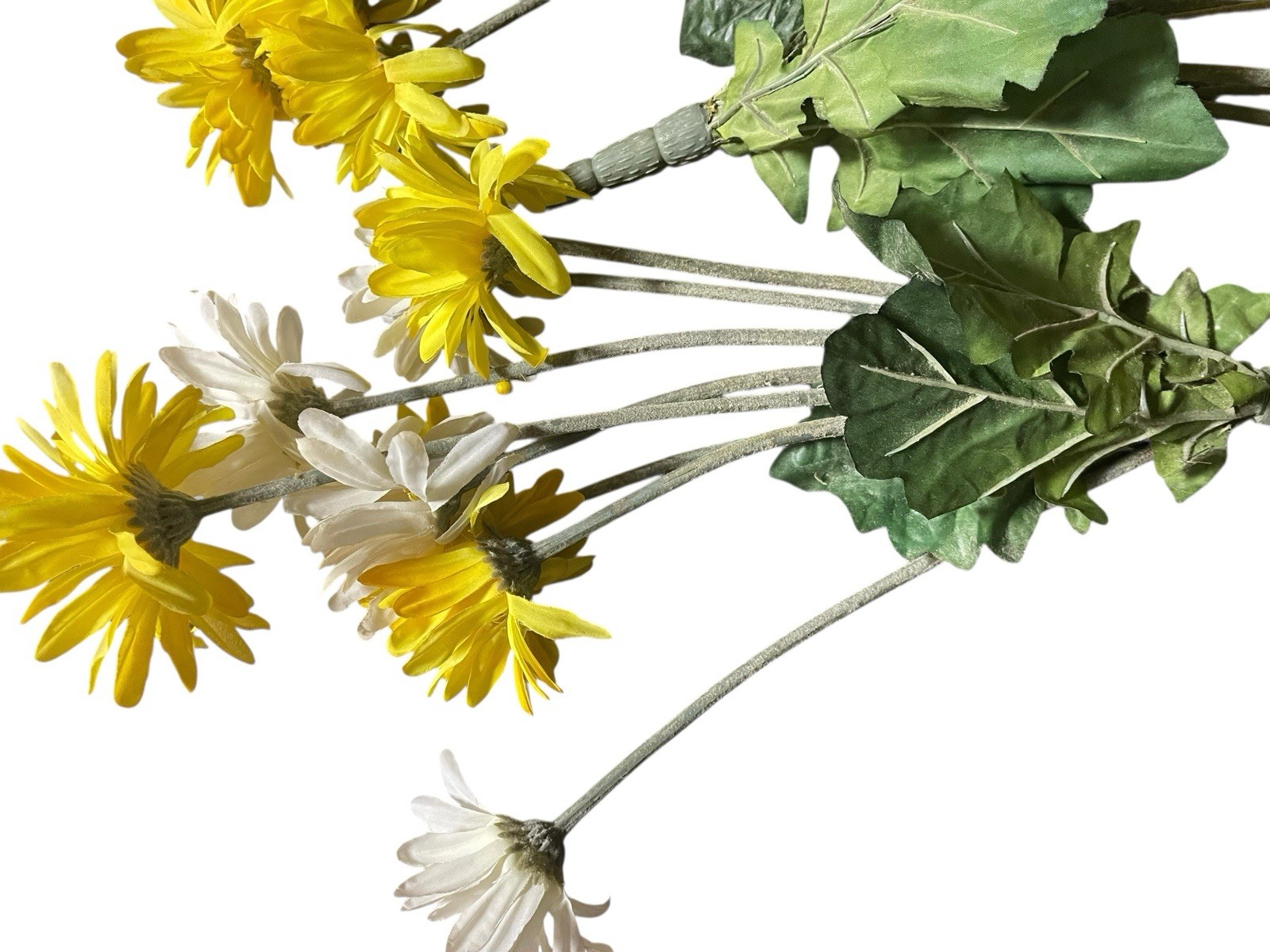 Set Of 4 Bunches Of Yellow & White Artificial Flowers
