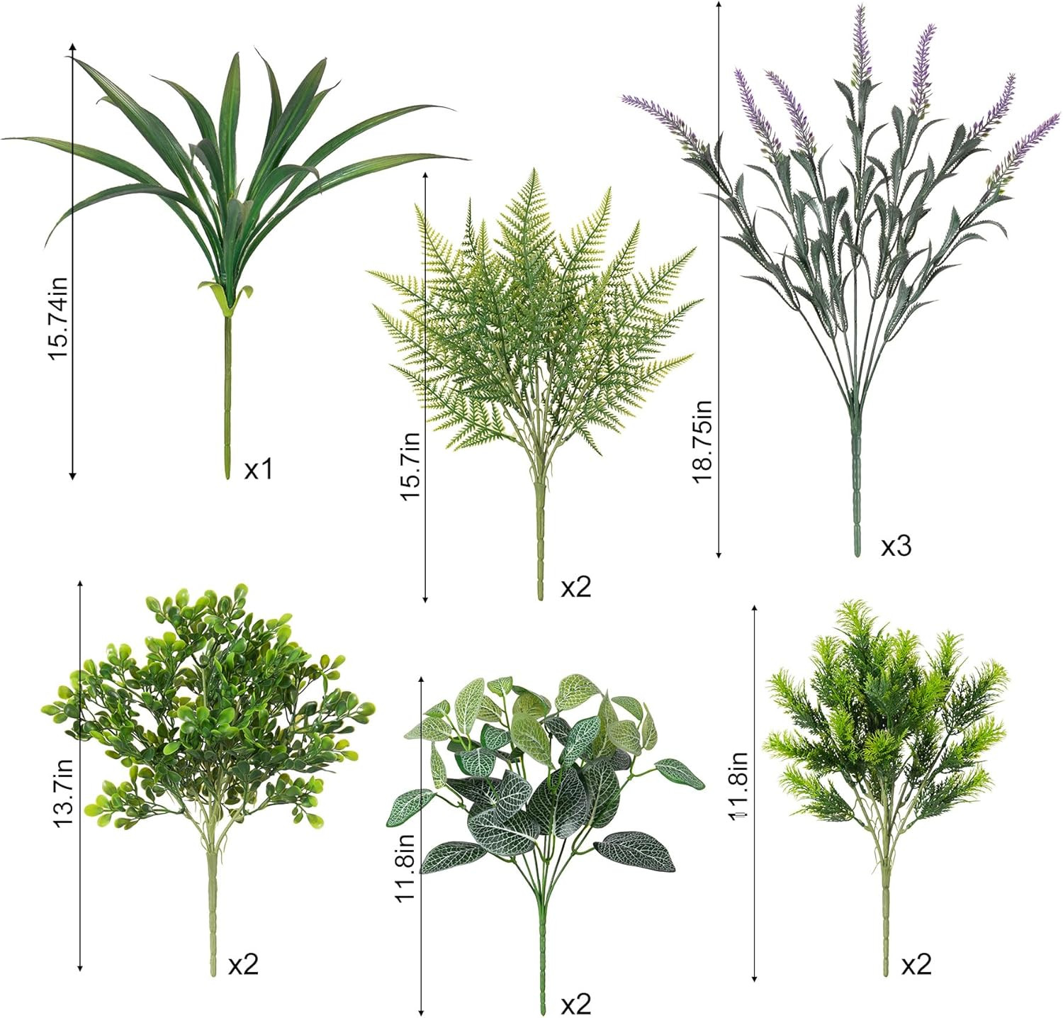 Hrobek Outdoor Faux Plants UV Resistant – 12 Bouquets Realistic Artificial Eucal