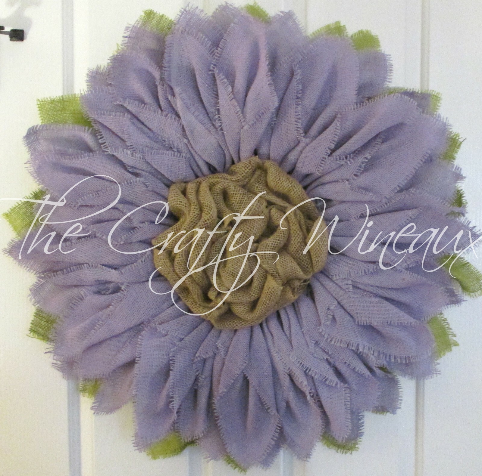 The Crafty Wineaux – Extra Thick 25″ Rich Light Violet Burlap Sunflower Wreath