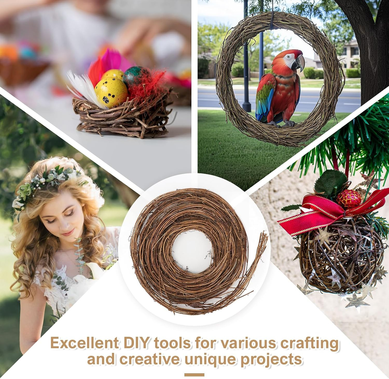 3 PCS Grapevine Garland DIY Crafts Natural Grapevine Twig Vines, 15 Feet Vines