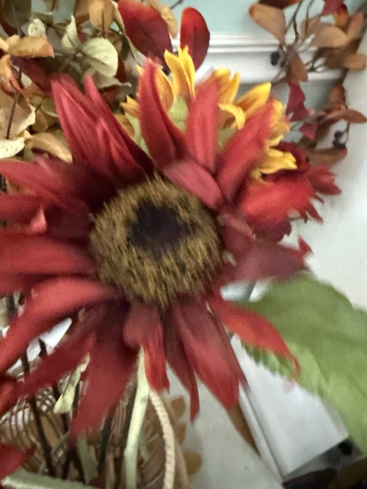 Pier One Imports Faux Autumn Flower Sunflowers Leaves Big Lot