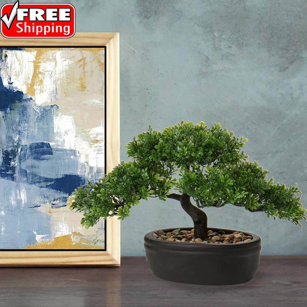 Artificial Bonsai Tree Juniper Faux Plants Indoor Small Fake Plants Decor with C