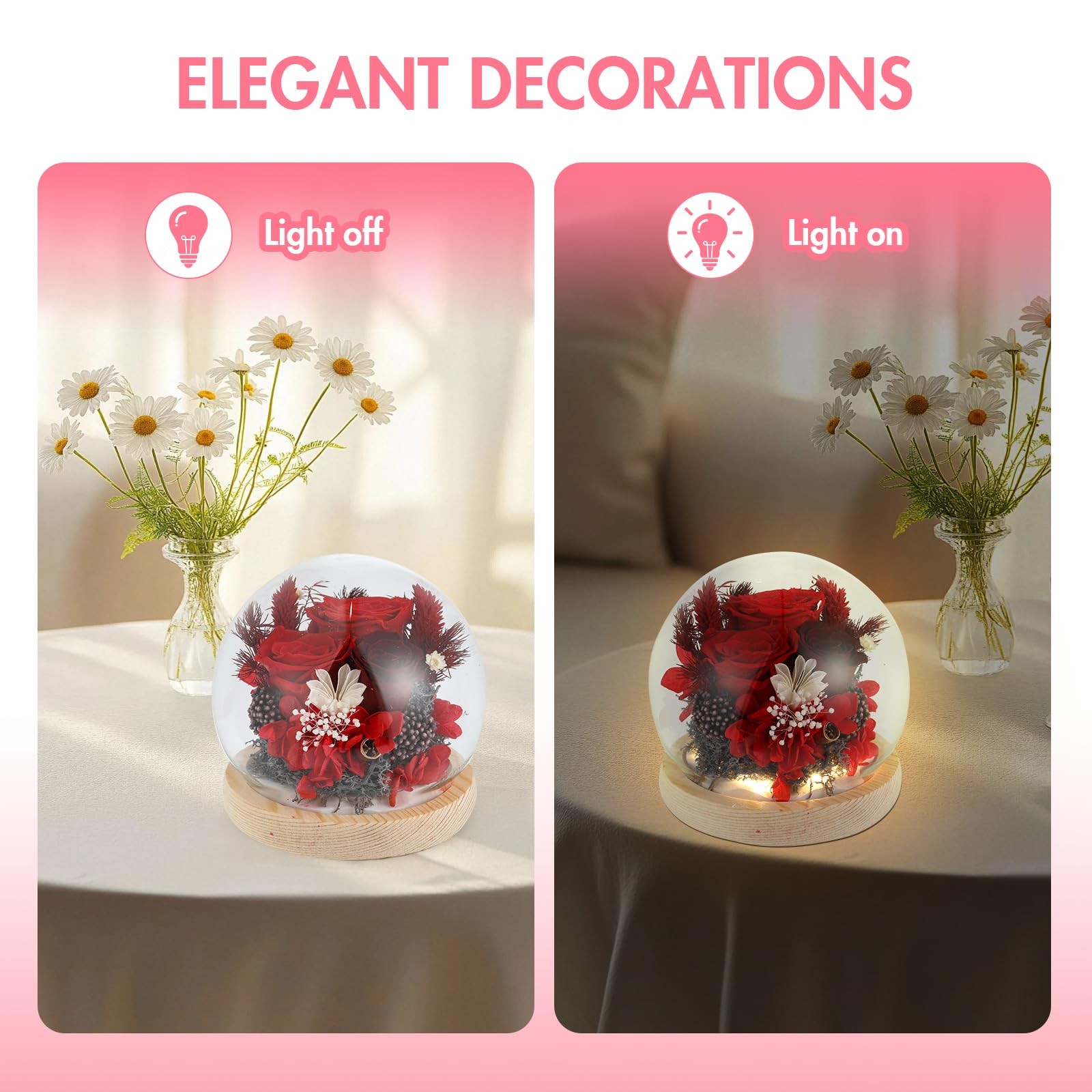 Luxury Preserved Flowers Real Roses In Gift Box For Mom Grandma Wife Teacher