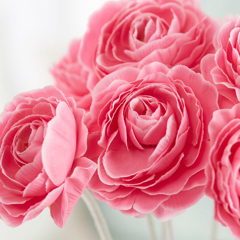 Pink Artificial Ranunculus Bush