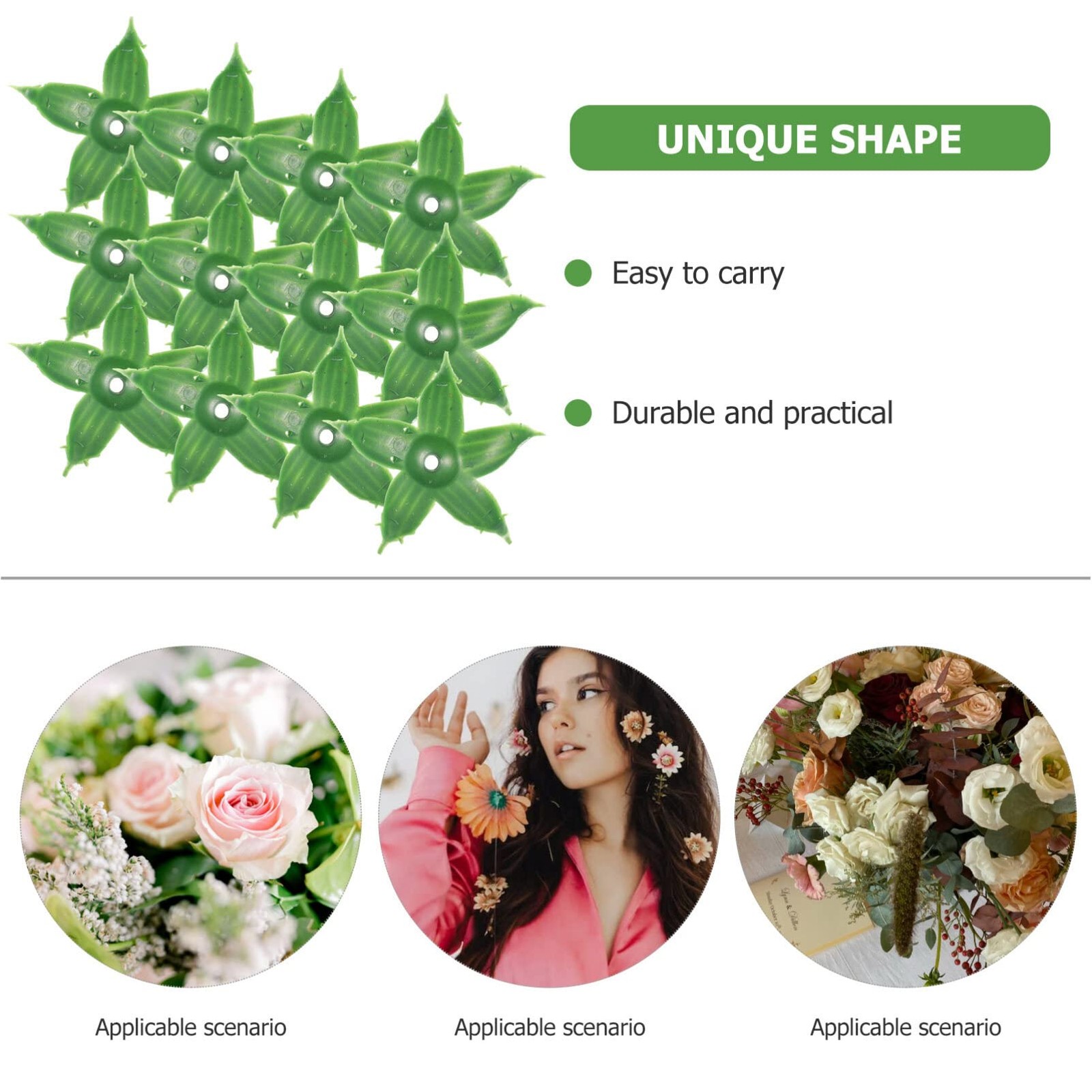 120 Pcs Artificial Flower Calyxes Plastic Sepals 1.97×1.97×0.98 Inch DIY