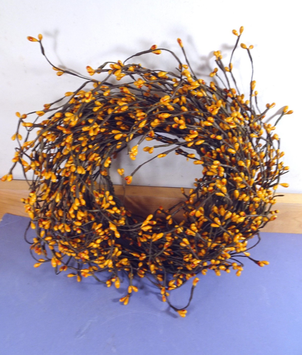 Artificial Orange Pip Berry WREATH 12″ Full & Thick Fall Autumn Home Decor