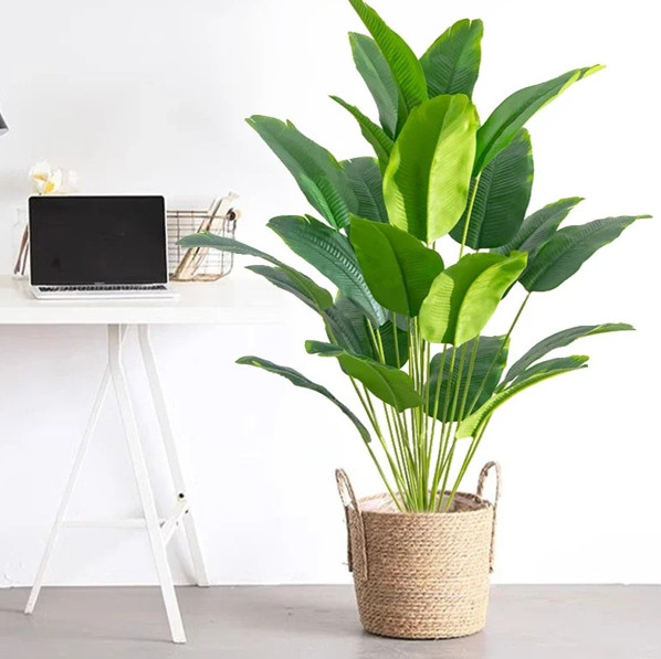 1pc Artificial Plants Large Tropical Palm Tree Fake Banana Plants Leaves Real