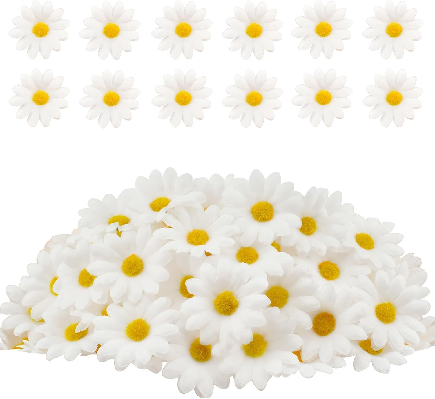 120Pcs Silk Artificial Gerbera Daisy Heads, 1.5 Inch Fabric Fake Chrysanthemum F