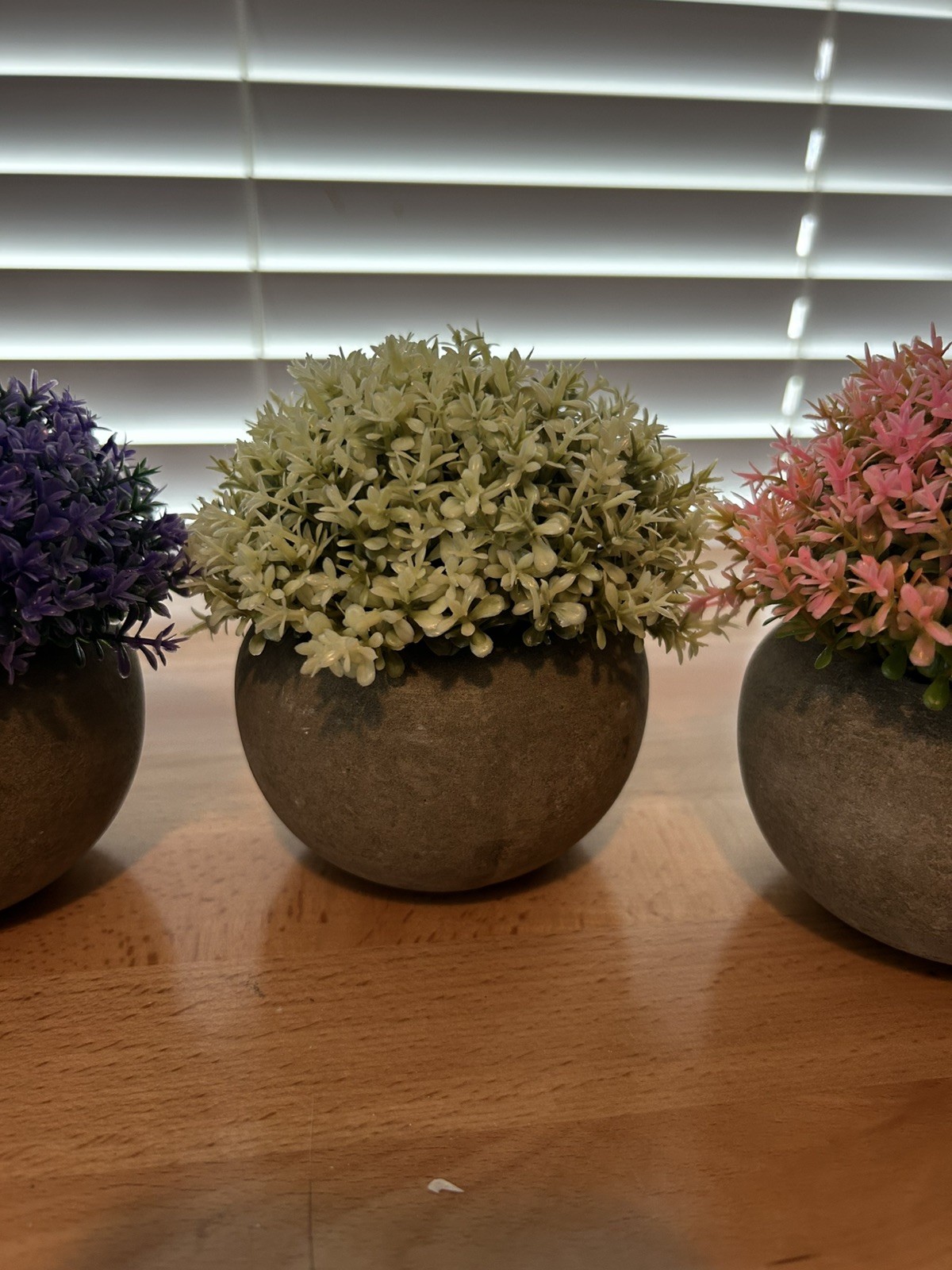 Faux Artificial Plants Clay Stoneware Pots Set Of 4 Multicolor 5 in. Decorative