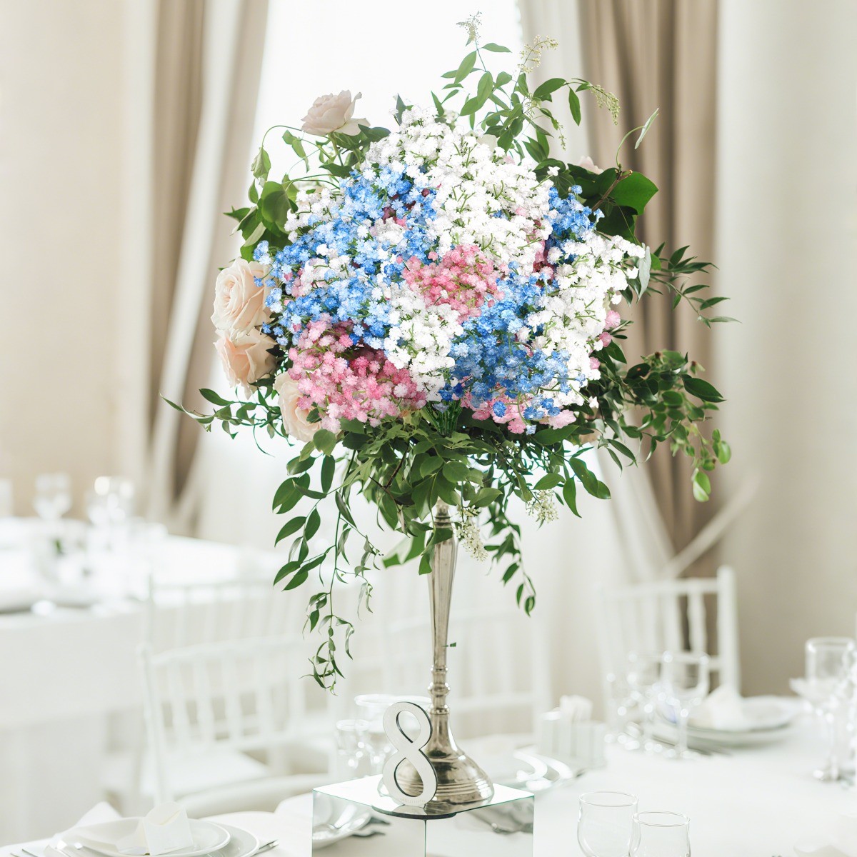 18Pcs Artificial Fake Babys Breath Flowers Faux Gypsophila Wedding Home Decor