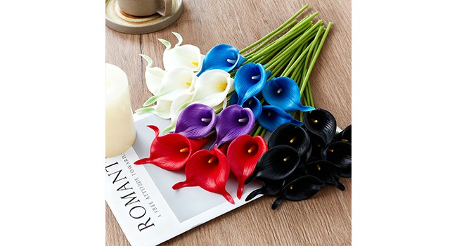 12Pcs White Calla Lily Artificial Flowers for Wedding Bouquet | Faux Real Touch
