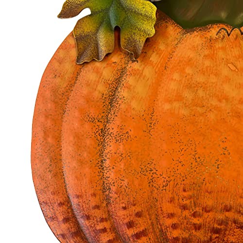 Set of 2 Rustic Metal Stacked Pumpkin Garden Stake Indoor Outdoor Welcome