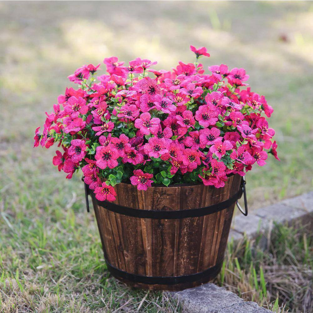 Daisy Eucalyptus 5 In. Rose Red Artificial Flower Branch Stem for Garden Home De