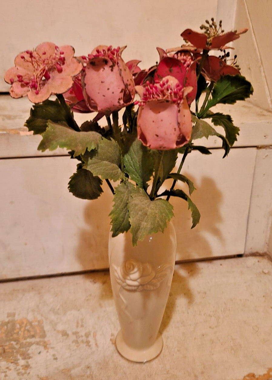 Metal Long Stem Flowers in Lenox Vase