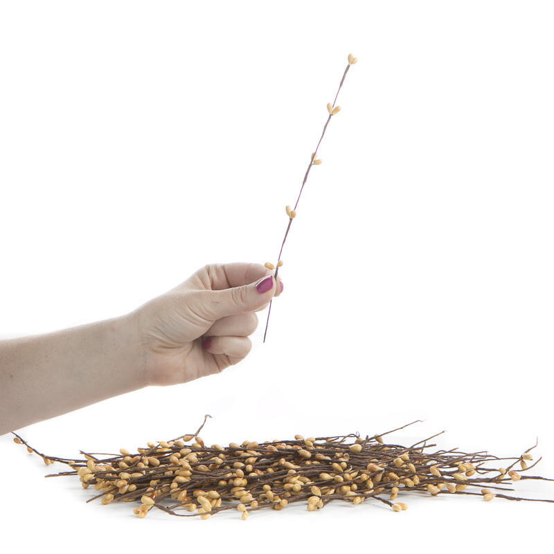 Bulk Package of 200 Primitive Tan Pip Berry 8″ Stems