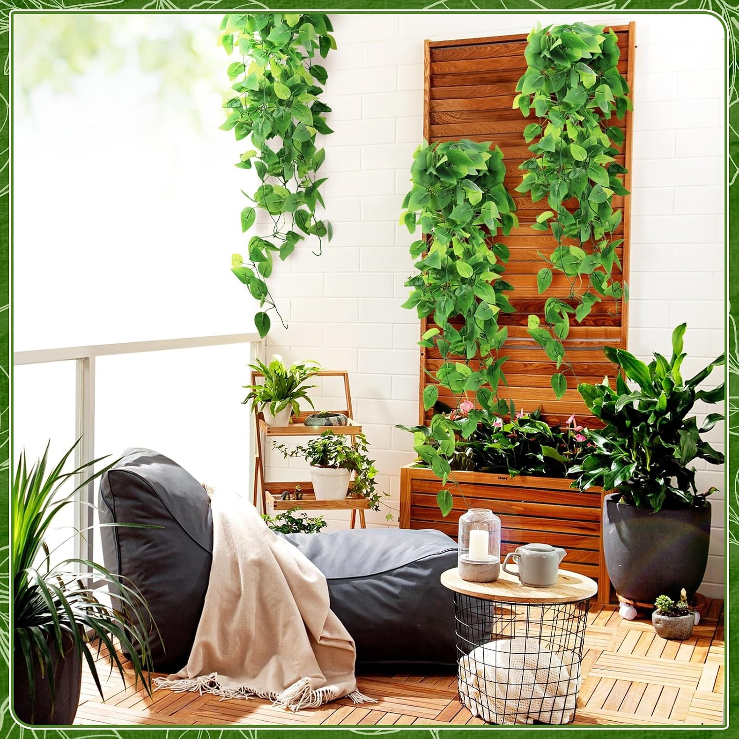 2-Pack Fake Hanging Plants, Faux Hanging Plant Artificial Greenery for Living