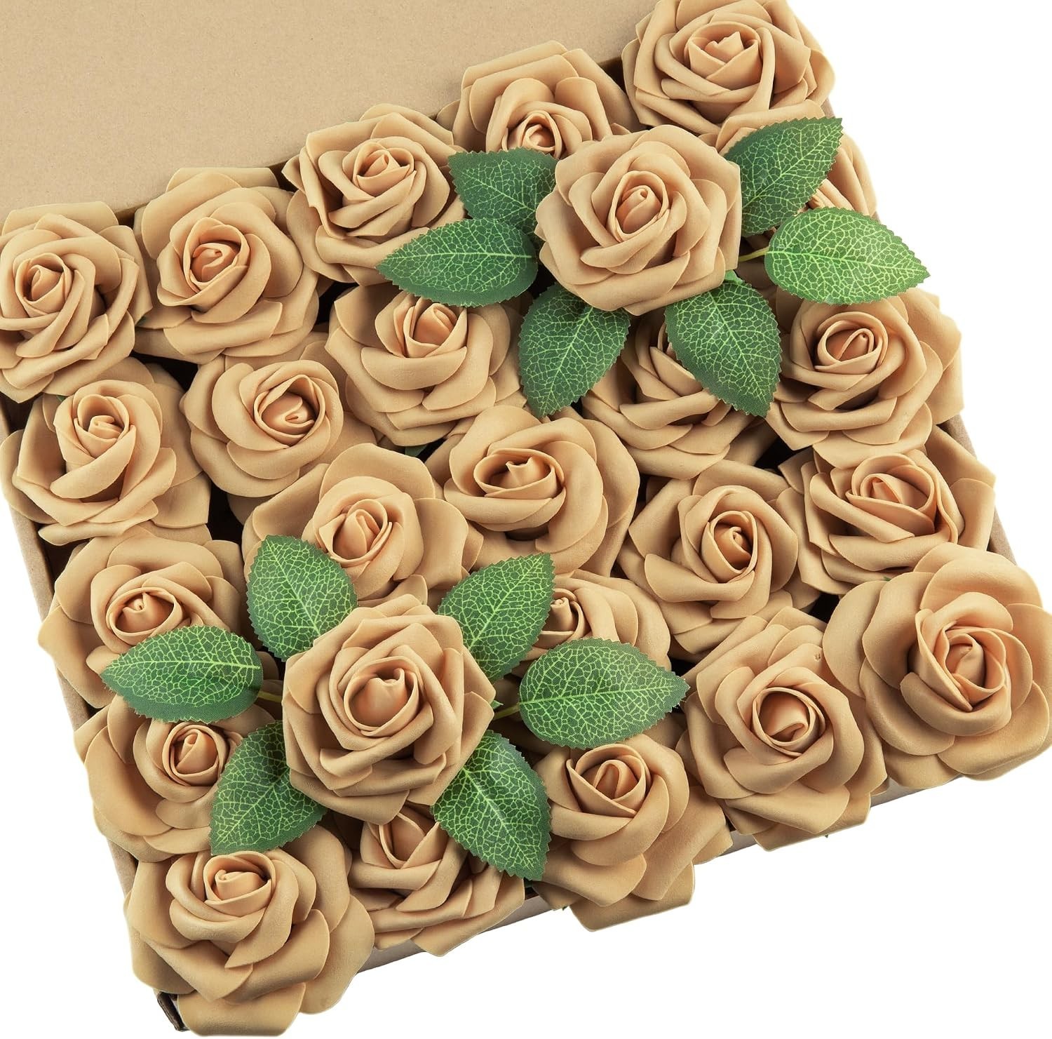 25Pcs Artificial Roses Flowers Fake Roses with Stems Real Touch Foam Flowers …