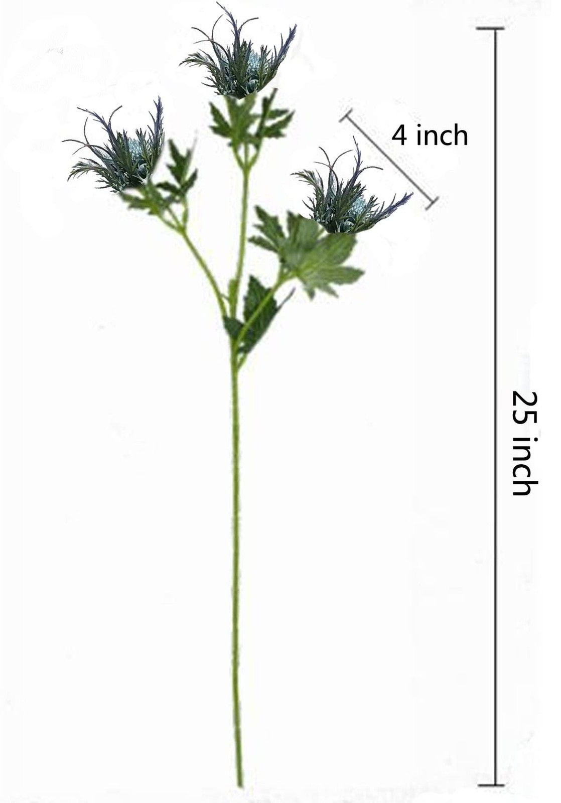 5 Pack Silk Artificial Thistle Flowers Eryngiums Faux Plants for Garden Weddi…