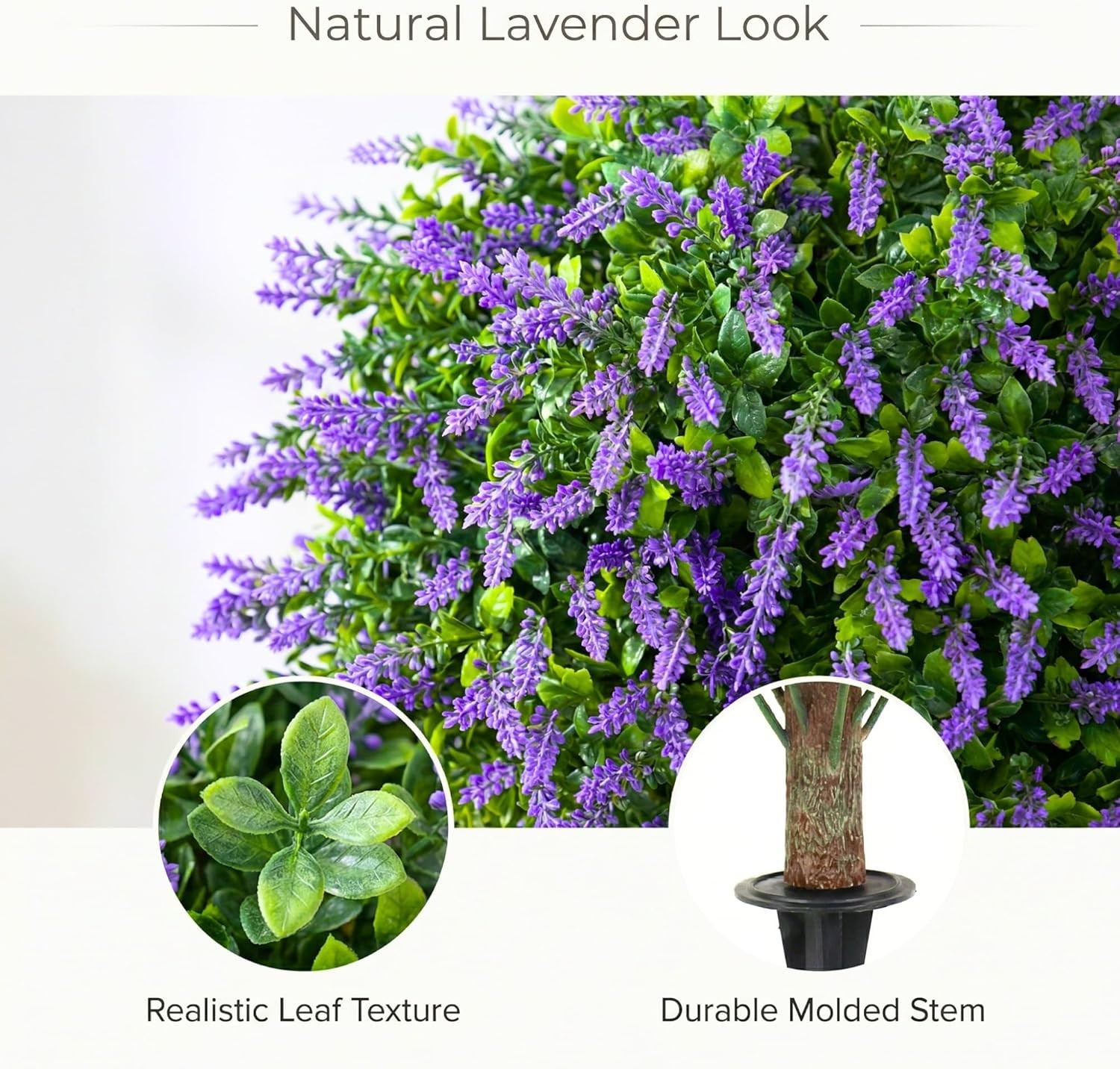 2 Packs Artificial Boxwood Topiary Ball Bush for Outdoor with Spike UV Resistant