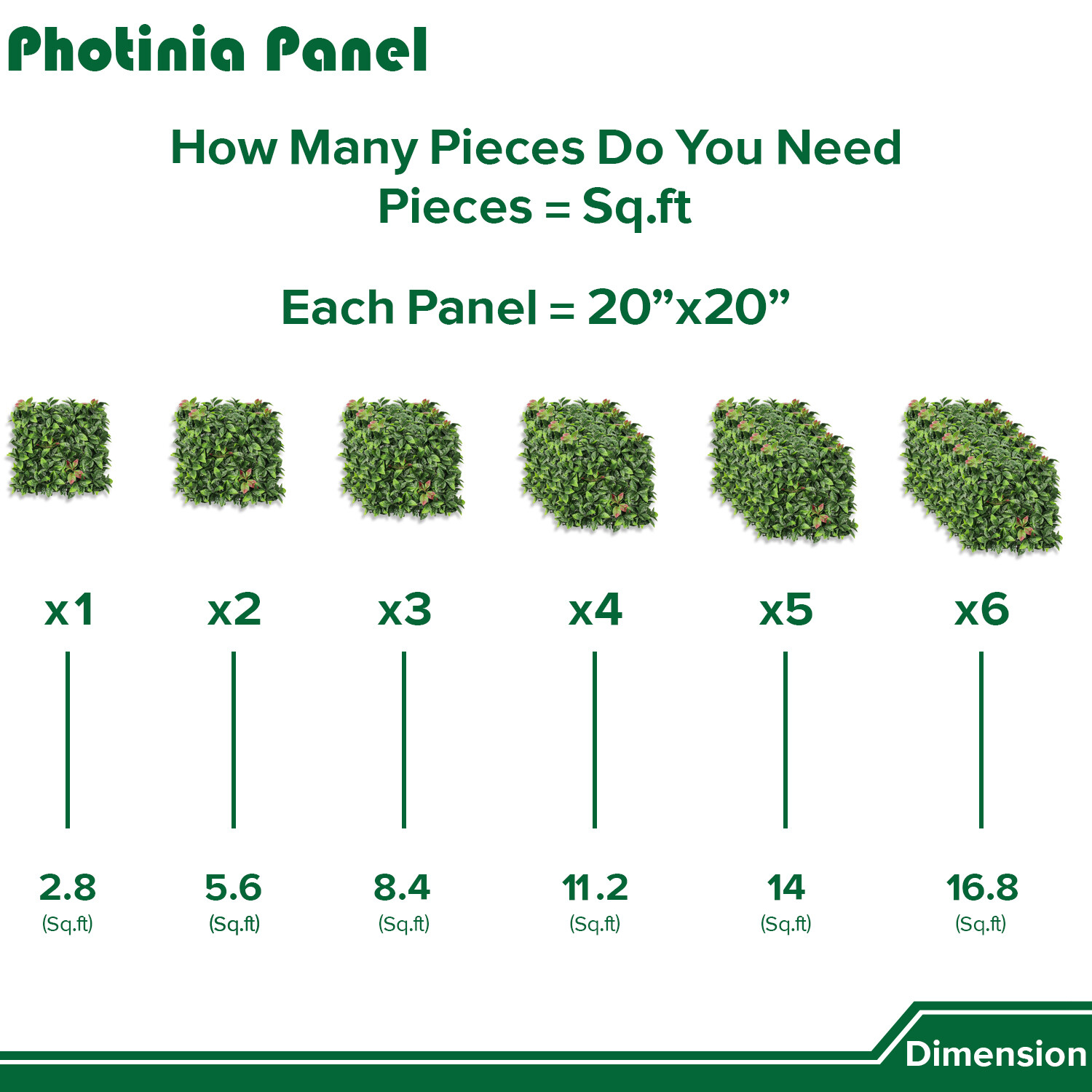 20″ Artificial Faux Photinia Leaf Mats Greenery Home Festival Wall Decor Panel