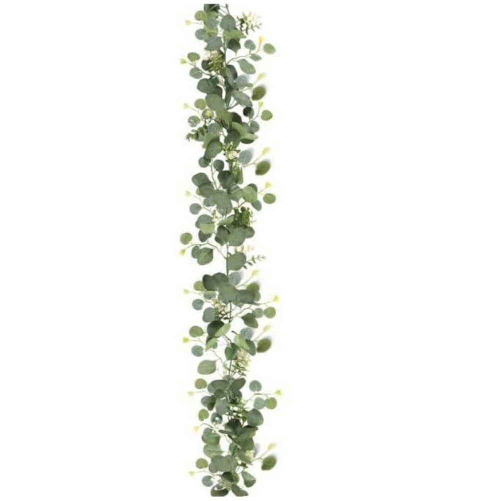 2 Pack 6.5ft Artificial Eucalyptus Garland Lambs Ear Garland Faux Leaves Vines