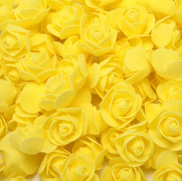 50 Pcs Artificial Foam Rose Fake Flowers Water Floating Flowers, Pooja Thali, Fe