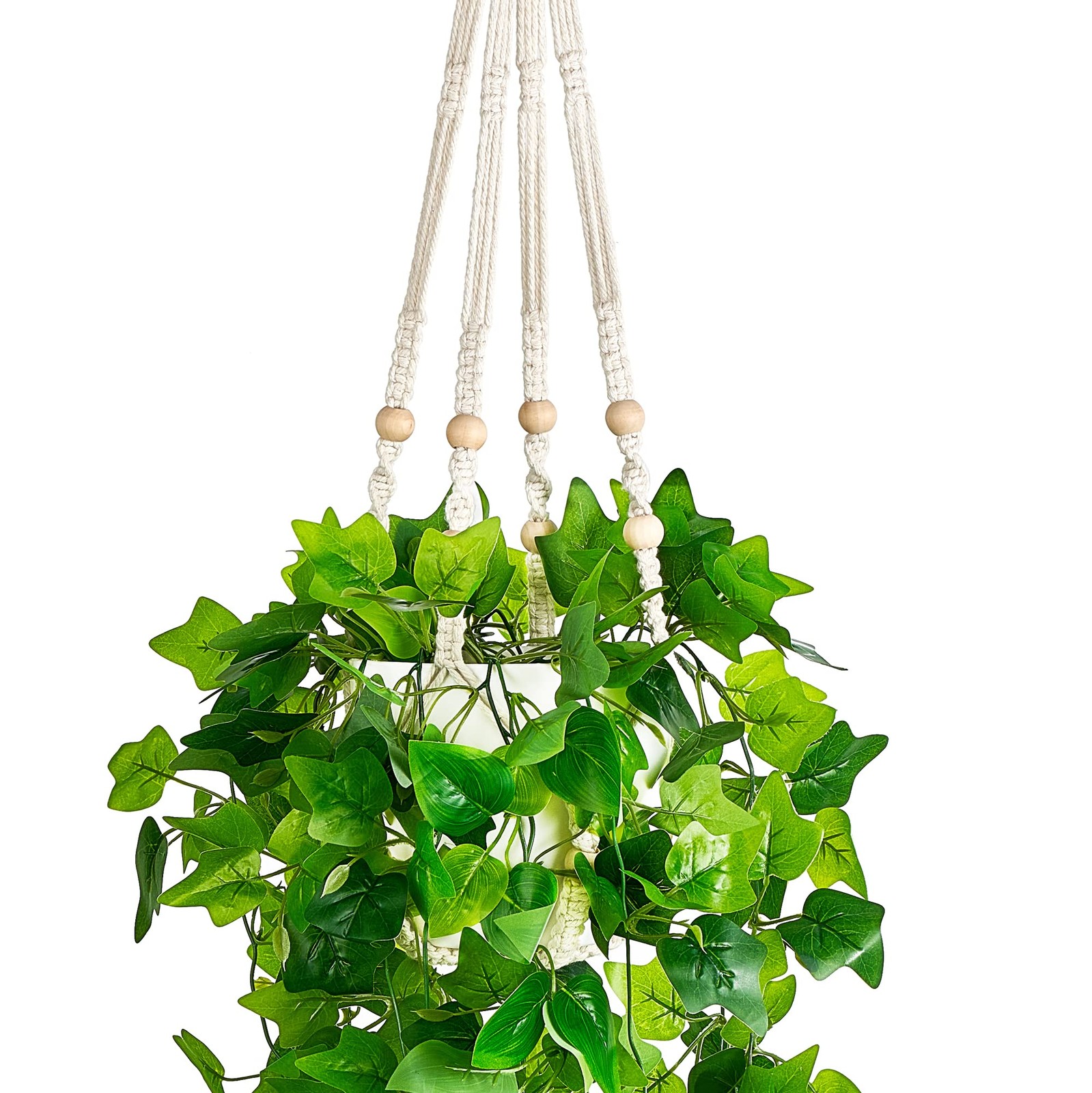 1 PCS Fake Hanging Plants Artificial Decor Macrame Hanger Vines Pots Greenery