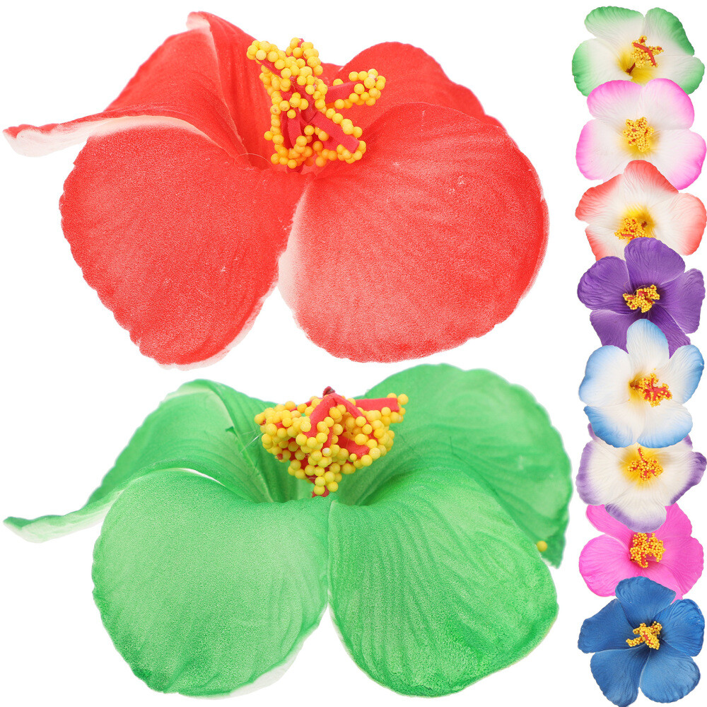 10Pcs Simulated Hibiscus Flower Eva Banquet Tropical Faux Hawaii Hibiscus Flower
