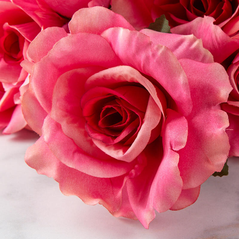 21″ Tall Artificial Pink Rose Decorative Floral Bush