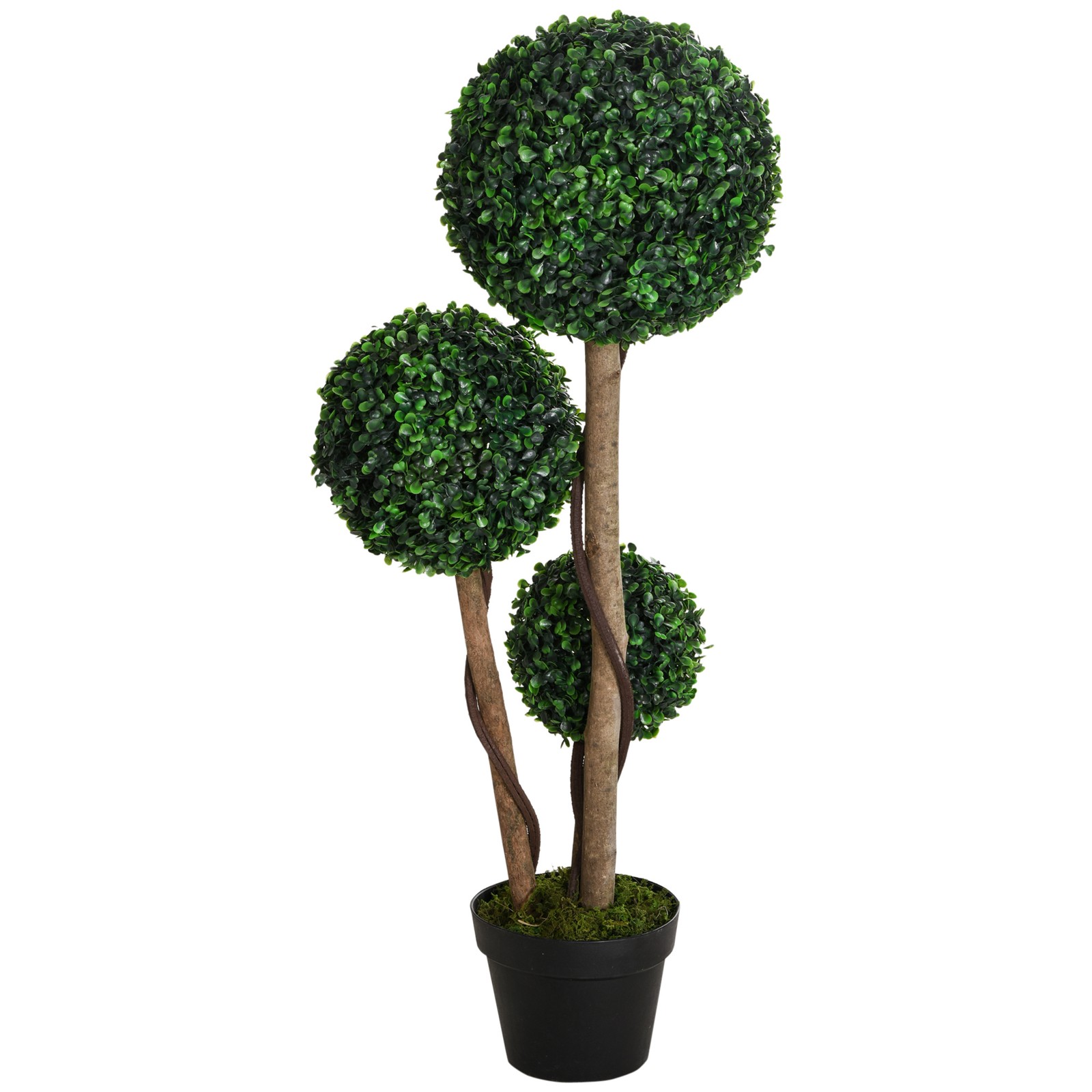 HOMCOM Artificial Tree Ball Boxwood Topiary for Indoor and Outdoor, 35.5″,Used